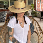 Fluorite and Kiwi Jasper Hatband, Gemstone Hat Band