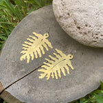 Large Brass Fern Earrings: Woodland Dangle Earrings