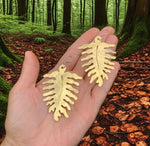 Large Brass Fern Earrings: Woodland Dangle Earrings