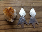 Handmade Hammered Metal Dangle Earrings: Geometric Sculptural Drops