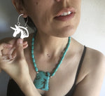 Handmade Unicorn Hoop Earrings: Aluminum or Copper