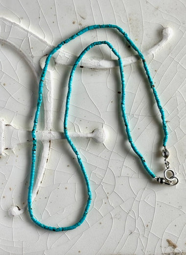 Turquoise seed bead necklace
