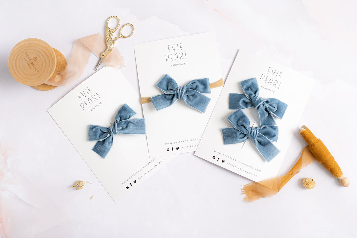 Classic Mini Velvet-Dusty Blue
