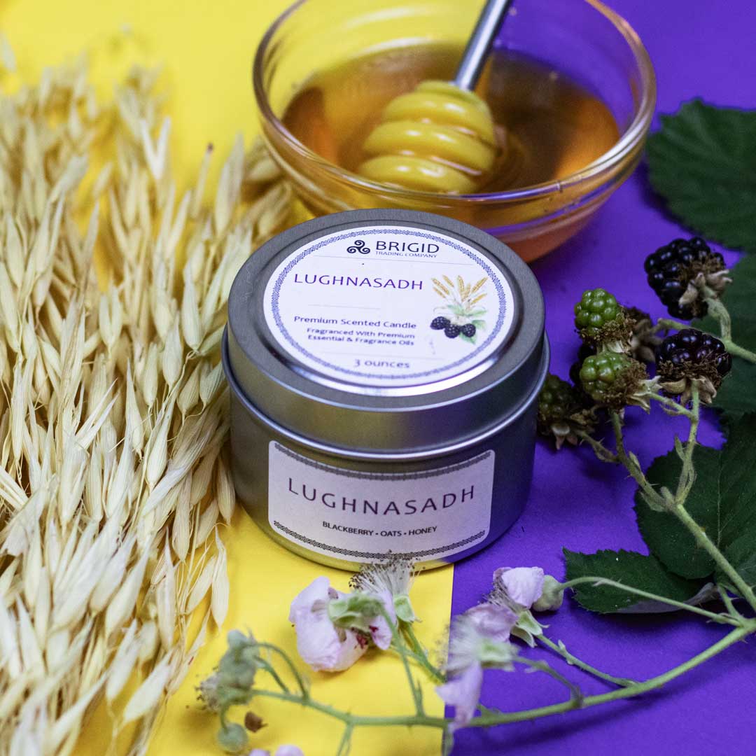 Lughnasadh Soy Wax Candle – Blackberry, Oats & Honey Natural Candle for Lammas
