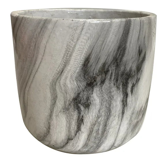 Marbled Egg Pot, 4“ x 3.75”, Marble