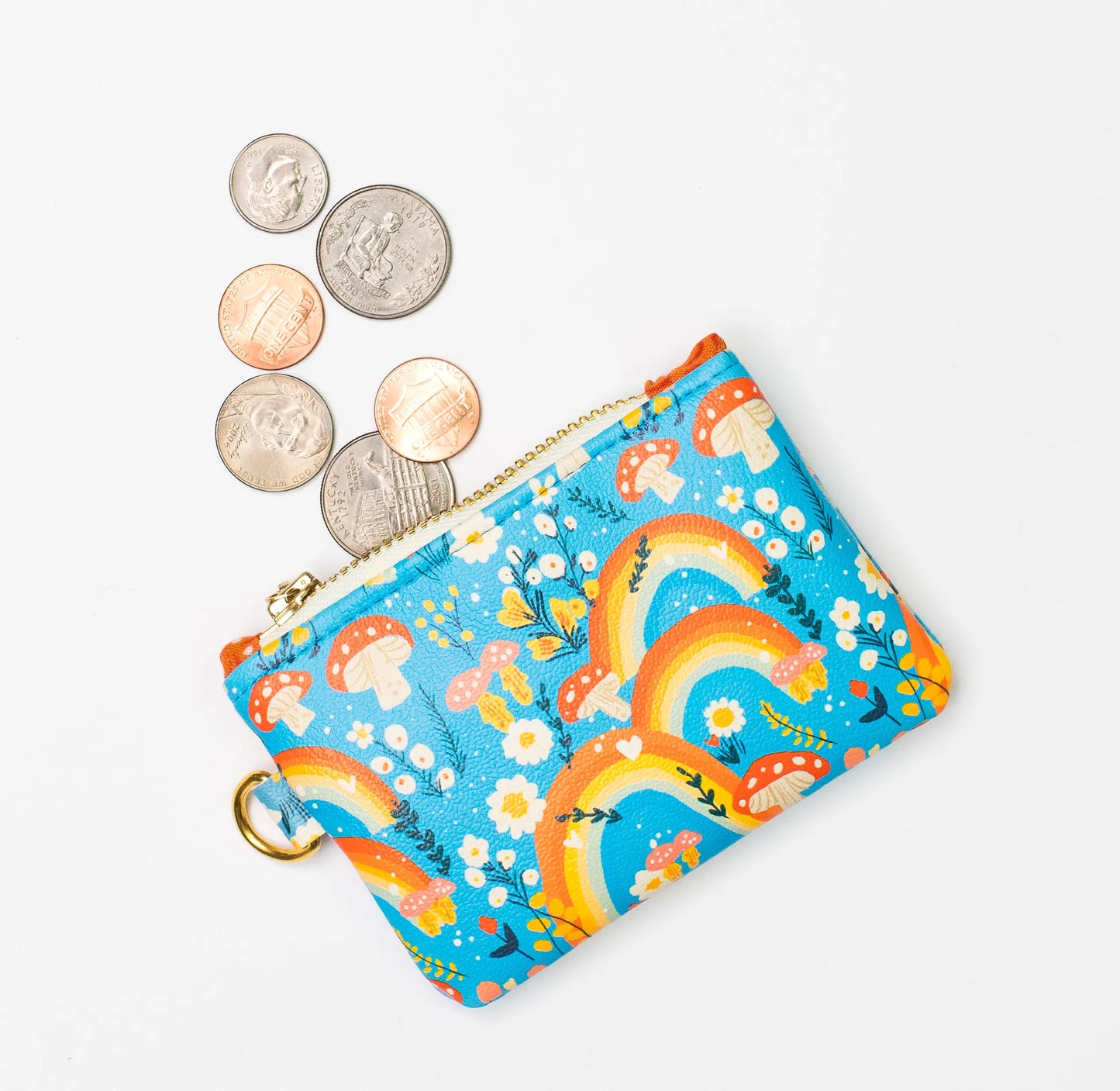 Rainbow & Mushroom Mini Coin Purse For Kids- So Cute!