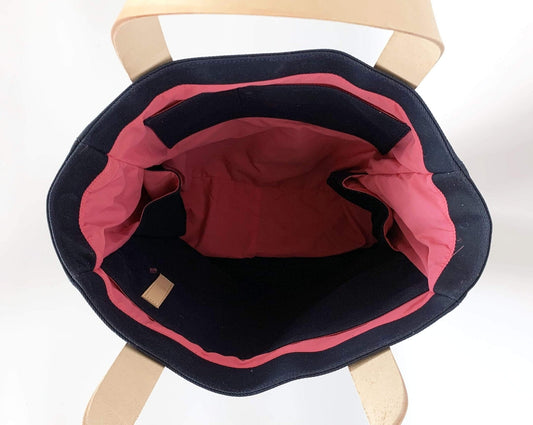 Navy Waxed Canvas Tote Bag - The Social Butterfly