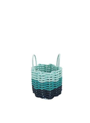 Lobster Rope Storage Basket Navy Blue, Teal, Seafoam