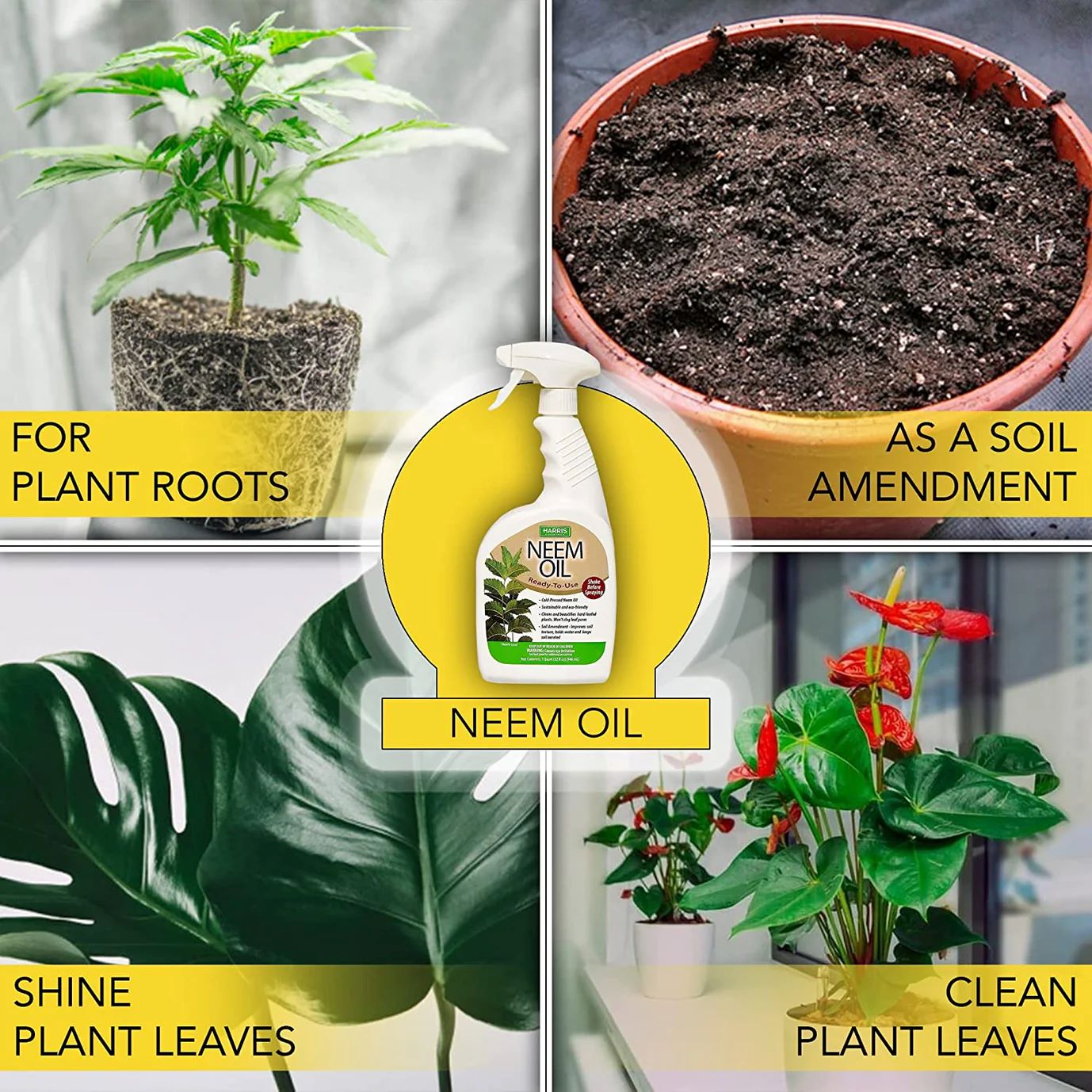 Harris Neem Oil Spray for Plants, Cold Pressed Ready to Use - 32 oz