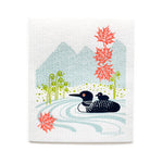 Loons on the lake Swedish Dishcloth
