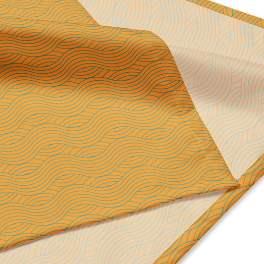 Sebastian & Clementine Orange Waves Pet Cotton Bandana
