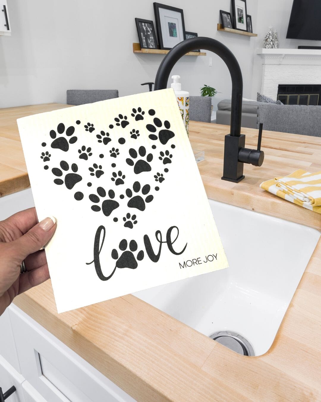 Paw Print Heart Swedish Dishcloth | Dog Lovers