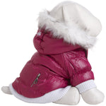 Pet Life ® Classic Metallic Fashion 3M Insulated Dog Coat Parka  w/ Removable Hood