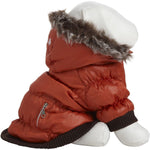 Pet Life ® Classic Metallic Fashion 3M Insulated Dog Coat Parka  w/ Removable Hood