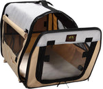 Pet Life ® 'Easy Folding' Zippered Folding Collapsible Wire Framed Lightweight Pet Dog Crate Carrier