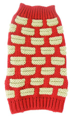 Pet Life ® Fashion Weaved Heavy Knit Designer Ribbed Turtle Neck Dog Sweater