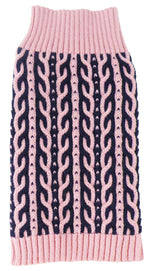 Pet Life ® 'Harmonious' Dual Color Weaved Heavy Cable Knitted Fashion Designer Dog Sweater