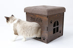 Pet Life ® 'Kitty Kallapse' Collapsible Folding Kitty Cat House Tree Bed Ottoman Bench Furniture