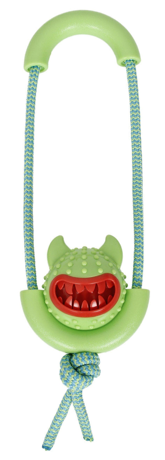 Pet Life ® 'Sling-Away' Tug and Squeak Natural Jute and Rubber Dog Toy