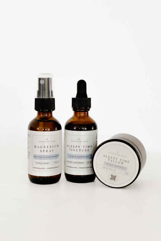 Sleepy Time Combo: Sleepy Time Tincture, Sleepy Time Tallow, Magnesium Spray