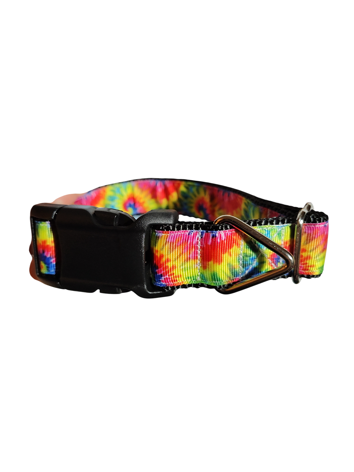 Rainbow Tie-Dye Nylon Dog Collar