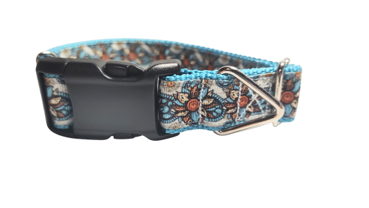 Western Floral Nylon Dog Collar