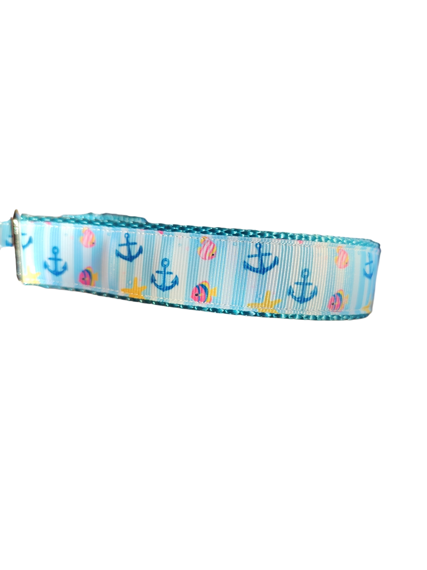 Anchors and Fish Nylon Dog Collar