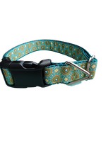 Green/Yellow Tribal Green Nylon Dog Collar MD, LG, XL, Leash