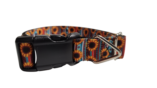 Sunflower Stripes Nylon Dog Collar