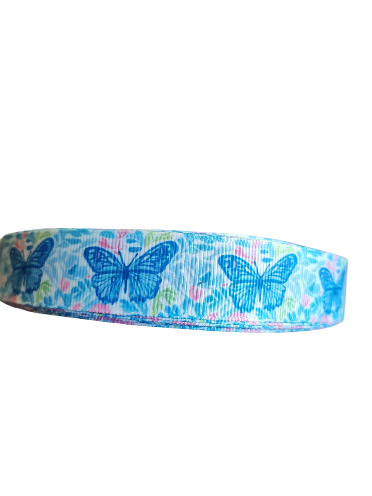 Blue Butterflies Nylon Dog Collar