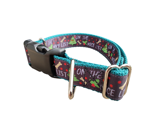 On The Nice List Christmas Nylon Dog Collar