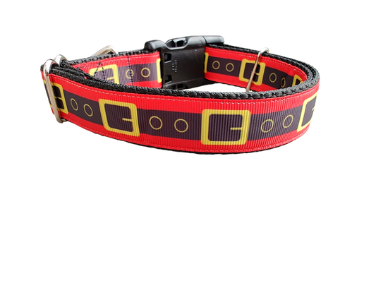 Santa Belt Christmas Nylon Dog Collar