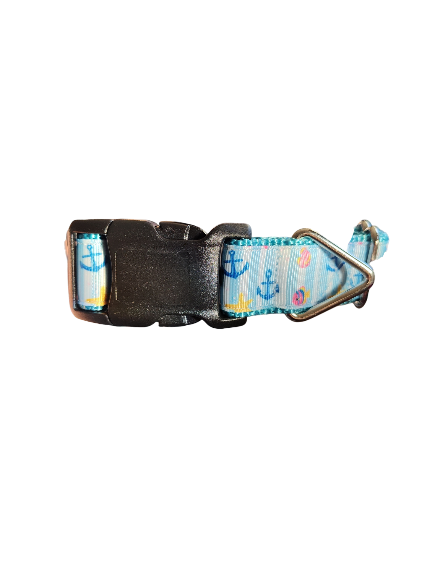Anchors and Fish Nylon Dog Collar