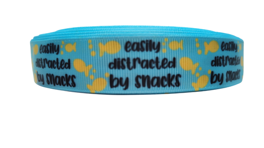Easily Distracted By Snacks Nylon Dog Collar