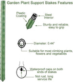Sturdy Coated Steel Garden Stakes (available in lengths of: 2.5', 3', 4' and 5' - all 7/16" dia.)