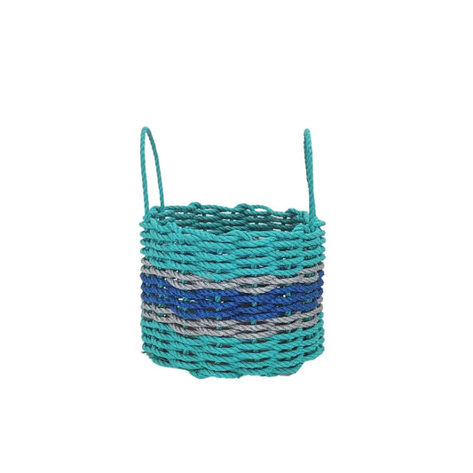 Teal, Blue & Light Gray Accent Rope Basket