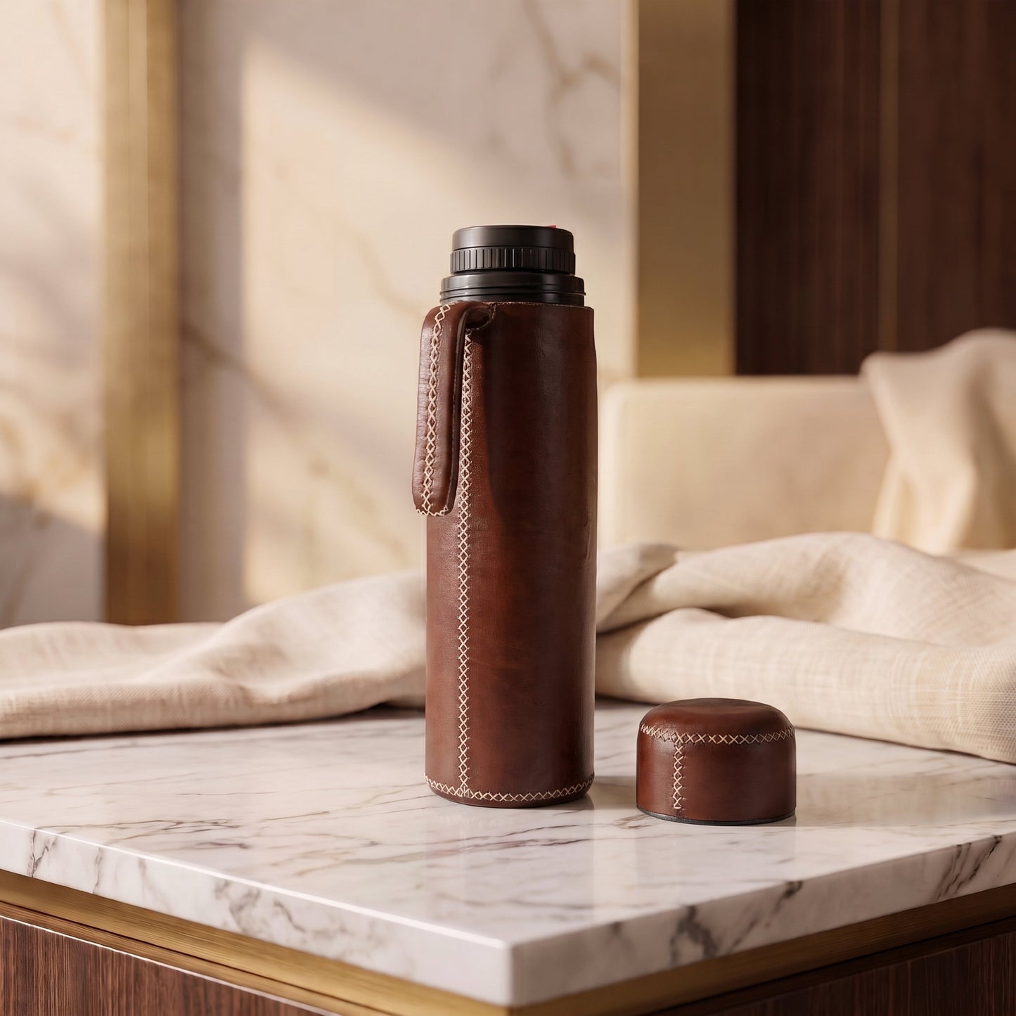 Maté | 12" Leather Thermos with Handle