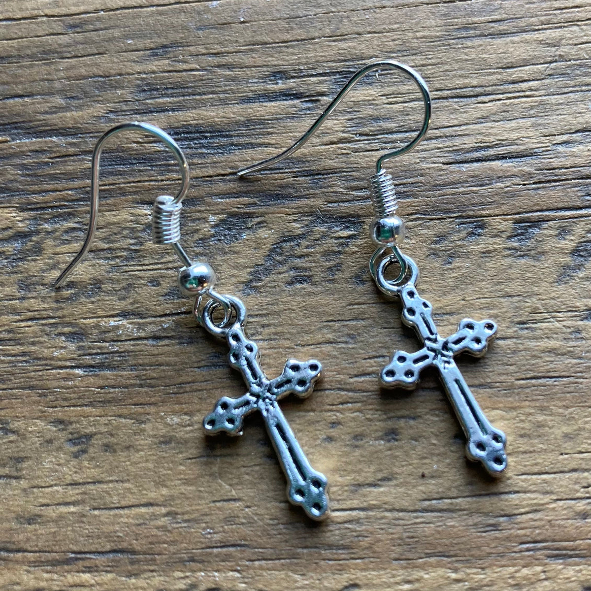 Dainty Silver Cross Earrings