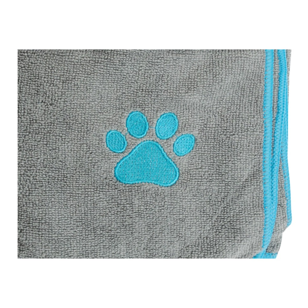 Country Living Large Gray Microfiber Dog Bath Towel, 48 × 22 in