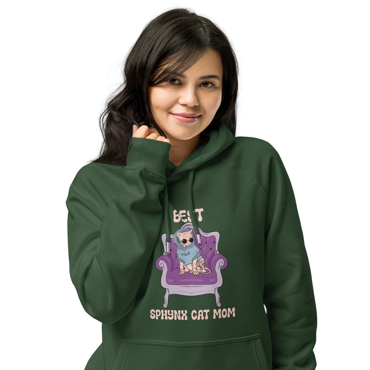 "BEST SPHYNX CAT MOM" UNISEX ECO HOODIE