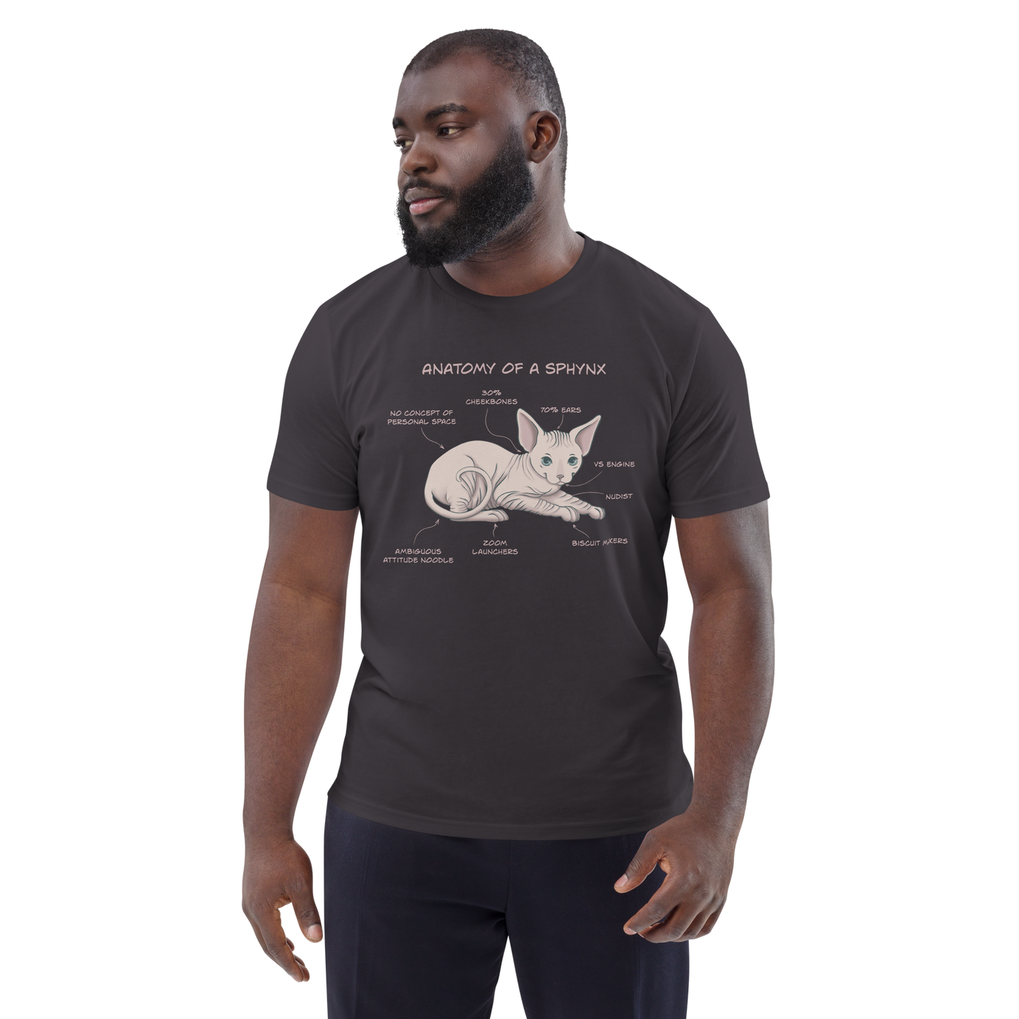 "ANATOMY OF A SPHYNX" UNISEX ORGANIC TEE