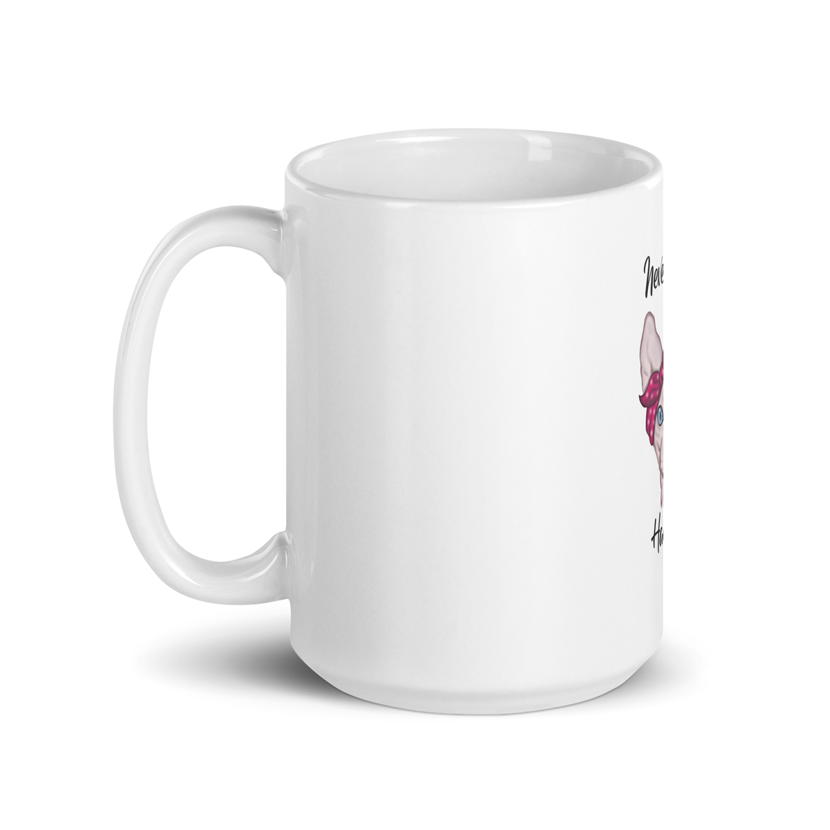 "NEVER A BAD HAIR DAY" SPHYNX COFFEE MUG