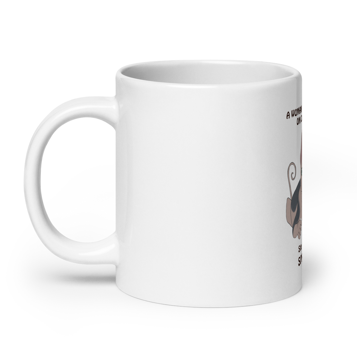 "WOMAN CAN'T SURVIVE ON COFFEE ALONE" COFFEE MUG