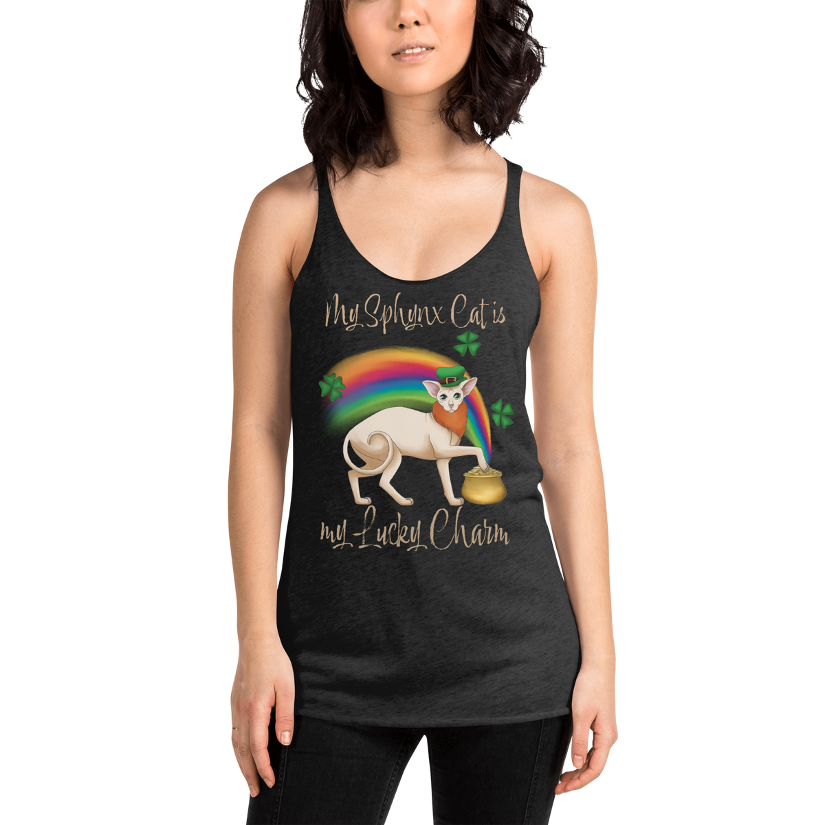 "MY SPHYNX CAT IS MY LUCKY CHARM" TANK