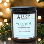 Yuletide Soy Wax Candle - Juniper, Christmas Wreaths, Pine Trees, and Bonfire Smoke